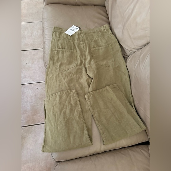 Zara 100% Linen Relaxed Wide Leg Pants - Picture 15 of 15